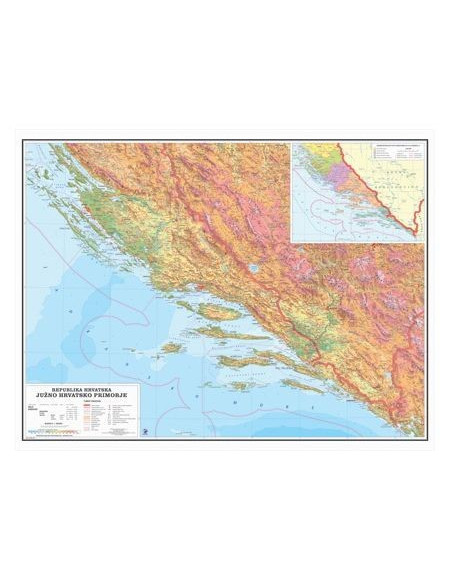 Južno hrvatsko primorje, fizička, 1:200.000
