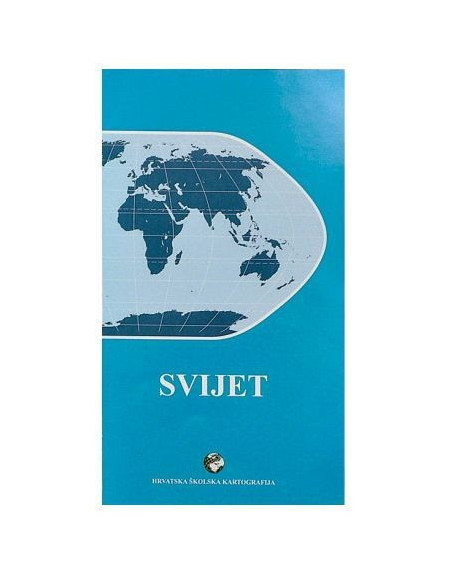 Svijet, fizička, 1:40.000.000, presavijena