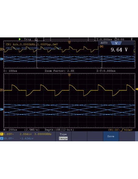 Višenamjenski osciloskop osjetljiv na dodir 100 MHz/2 CH